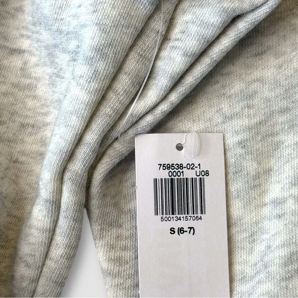 NWT Old Navy Valentine’s Heart half-zip Sweatshirt Hoodie Gray & Pink Girls 6–7